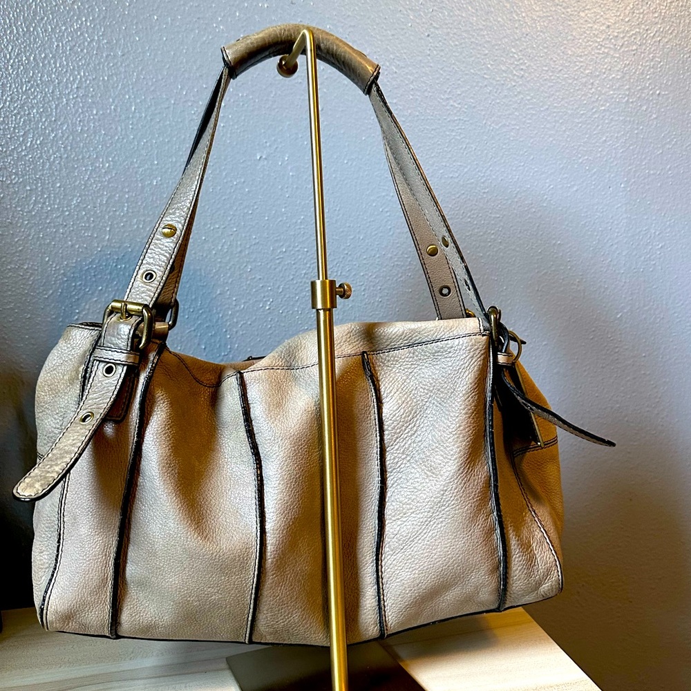 STEVEN BY STEVE MADDEN GRAY 100% LEATHER BAG. - Picture 2 of 15